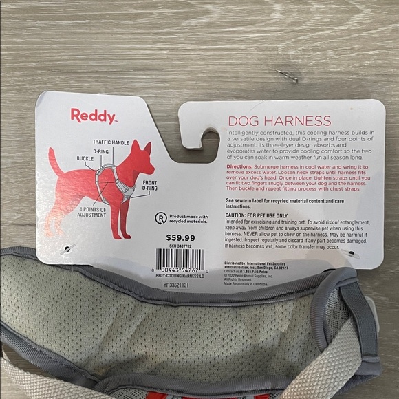 Reddy Gray and Red Dog Harness - Picture 3 of 5